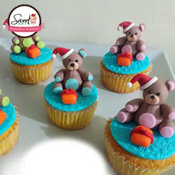 Cupcakes Navidad 3D